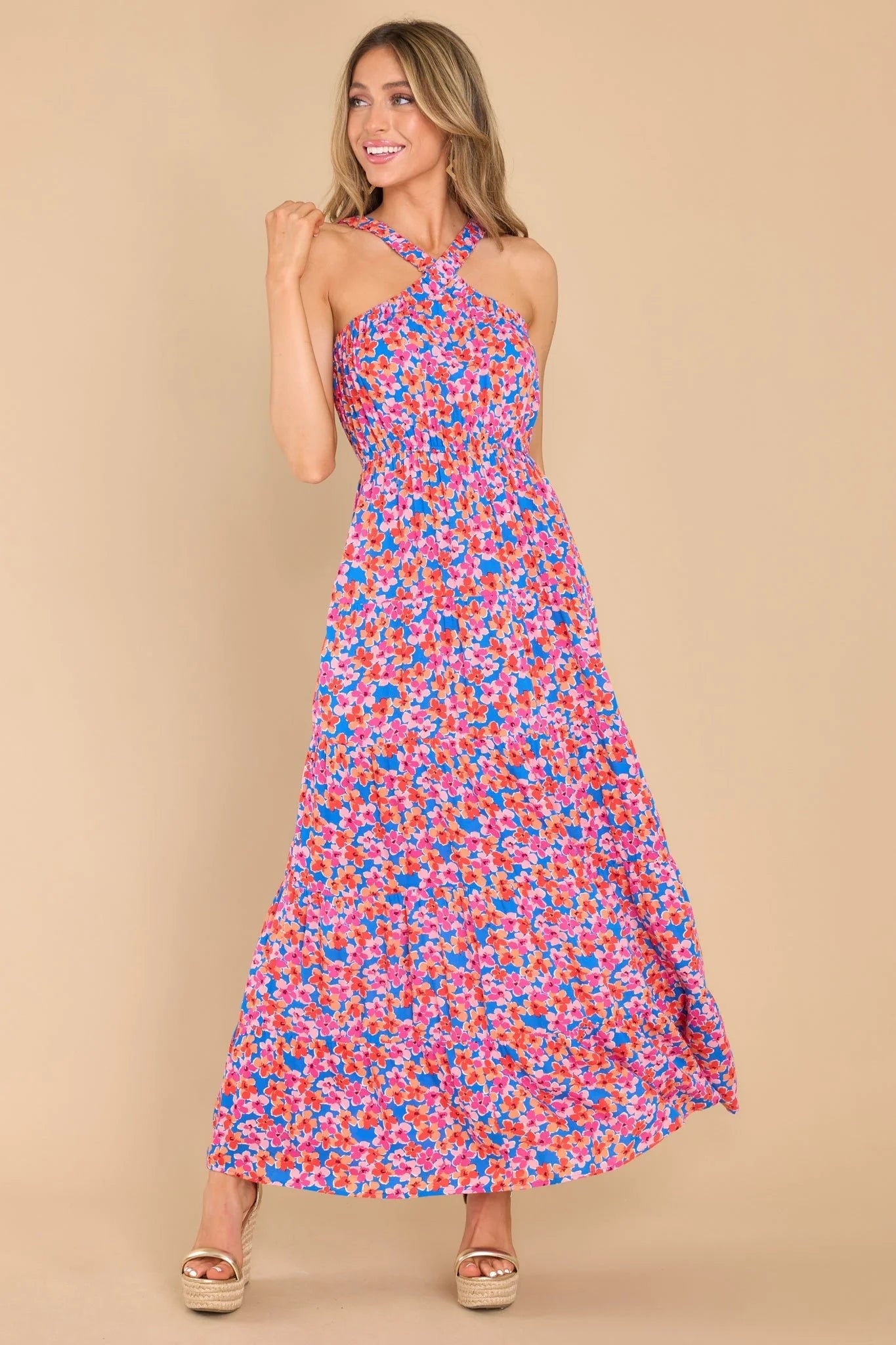 Skies Are Blue Brand Crossed Neckline Maxi Size Medium