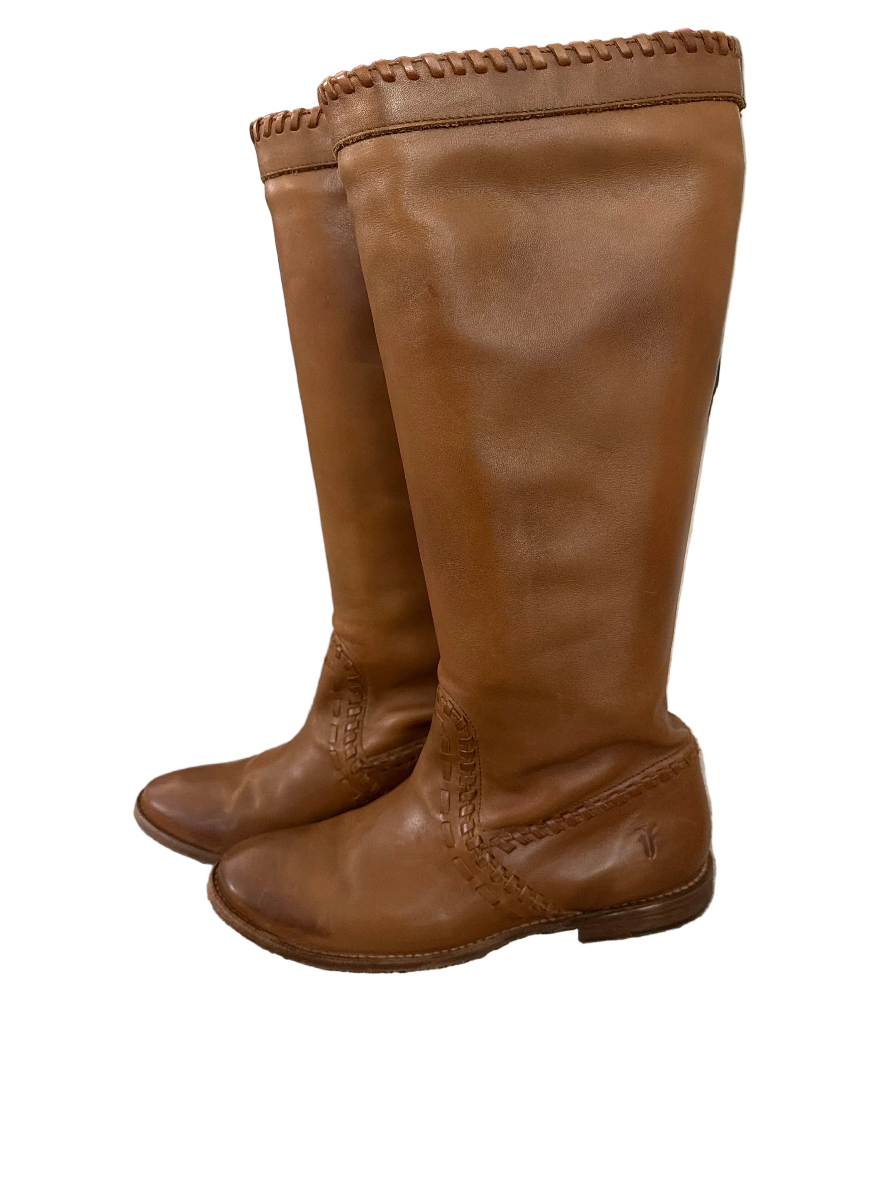 Frye tall leather boots (tan) - size 7