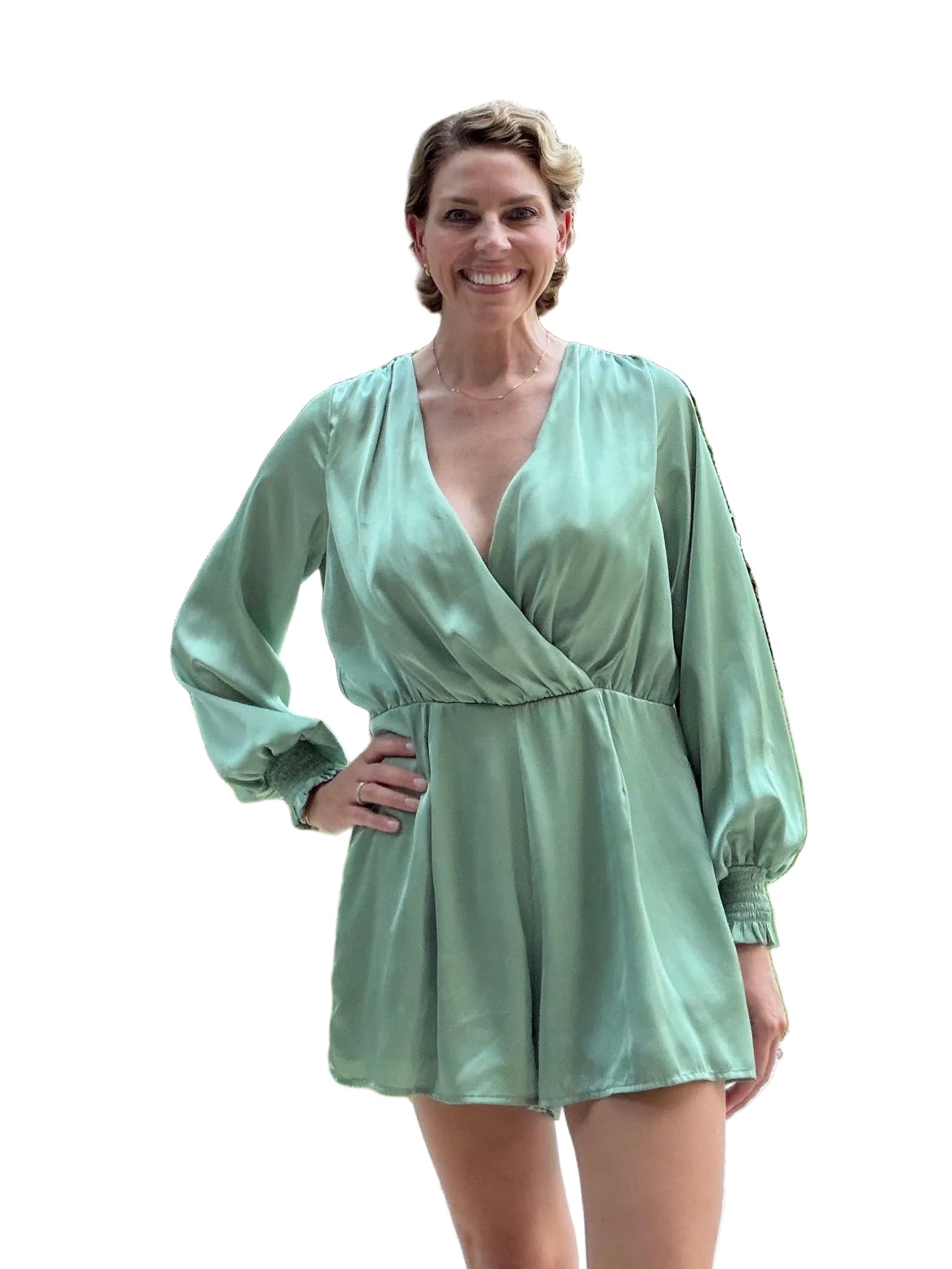 MiAmi Satin Romper- size Medium