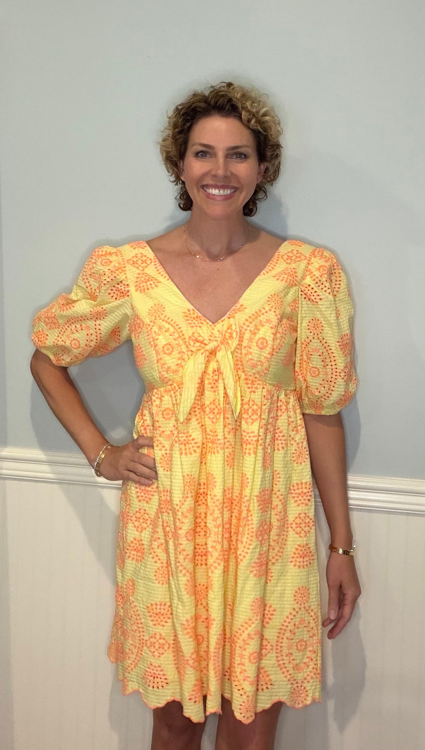 Lilly Pulitzer Sarafina Eyelet Babydoll Dress Size 6