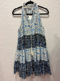Entro tiered tie neck dress - Size Medium