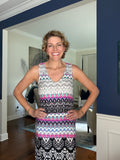 ReneeC Aztec pattern shift dress Small