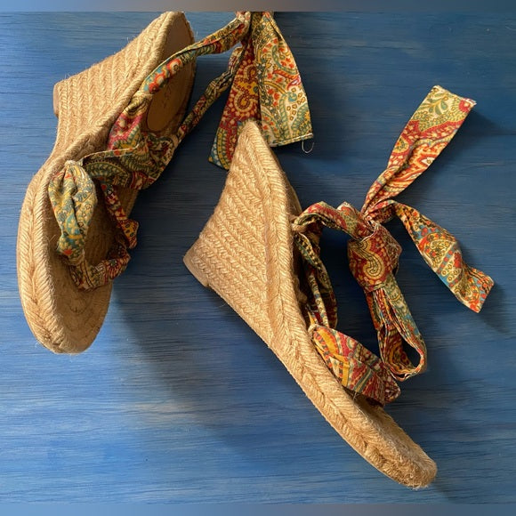 Nine West Espadrille Wedge Sandals Size 7