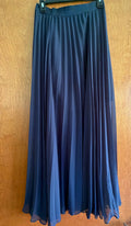 Ann Taylor Navy Sheer Pleated Maxi Skirt