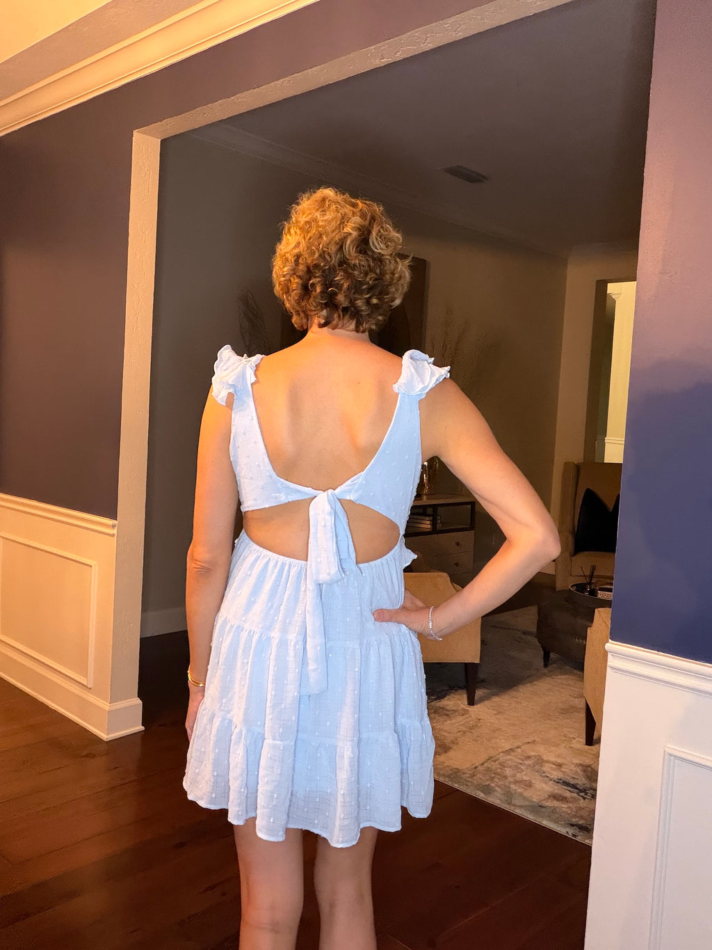 MiAmi Ruffle Tie Back Dress size Small