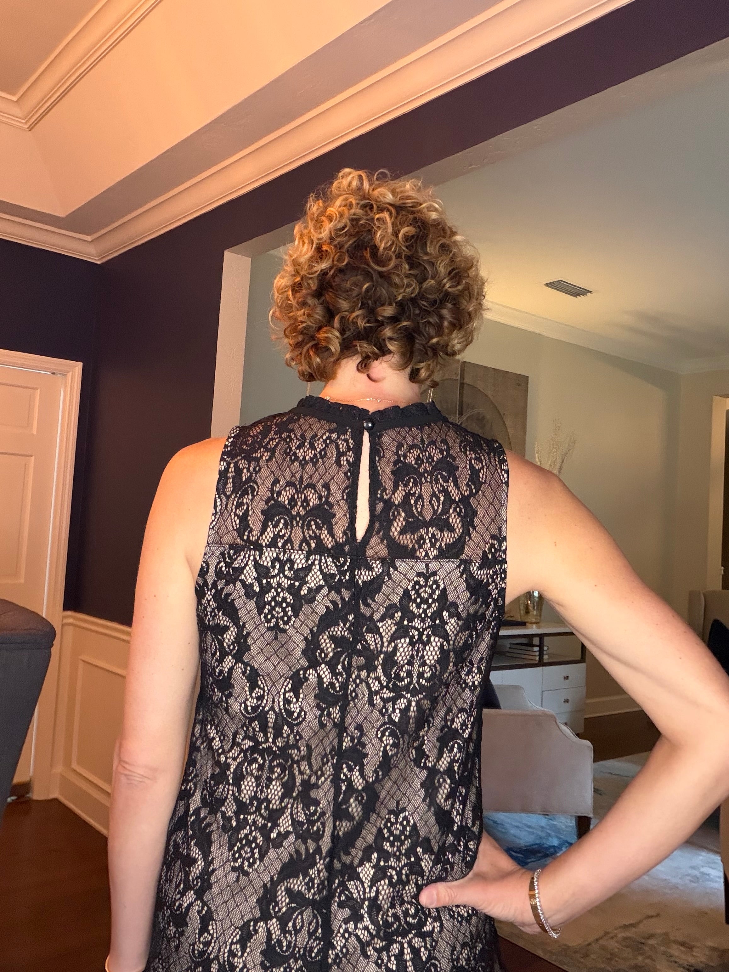 Size Medium Black and Nude Lace Top
