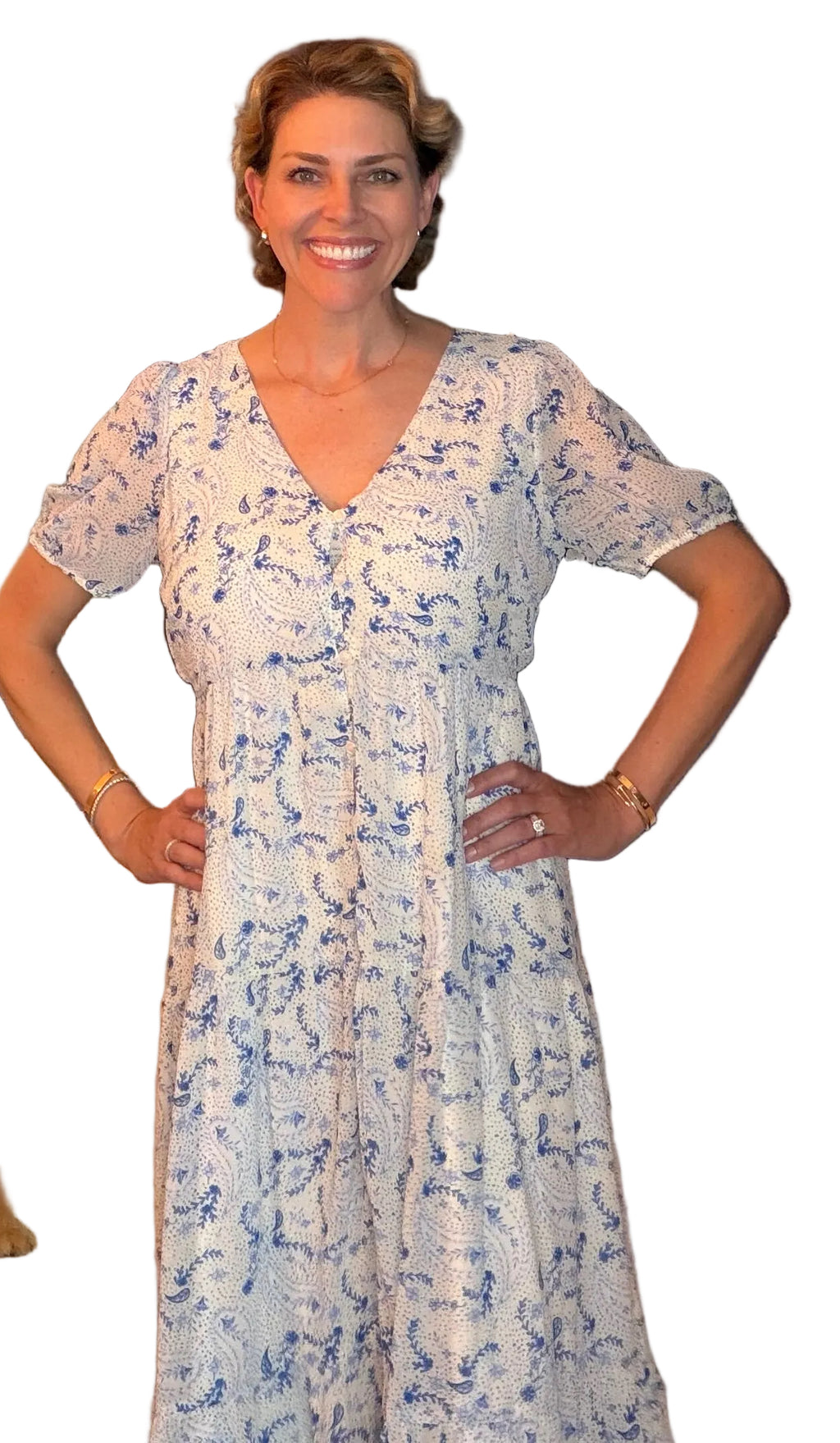 Sugar Lips - floral tiered midi dress - Medium