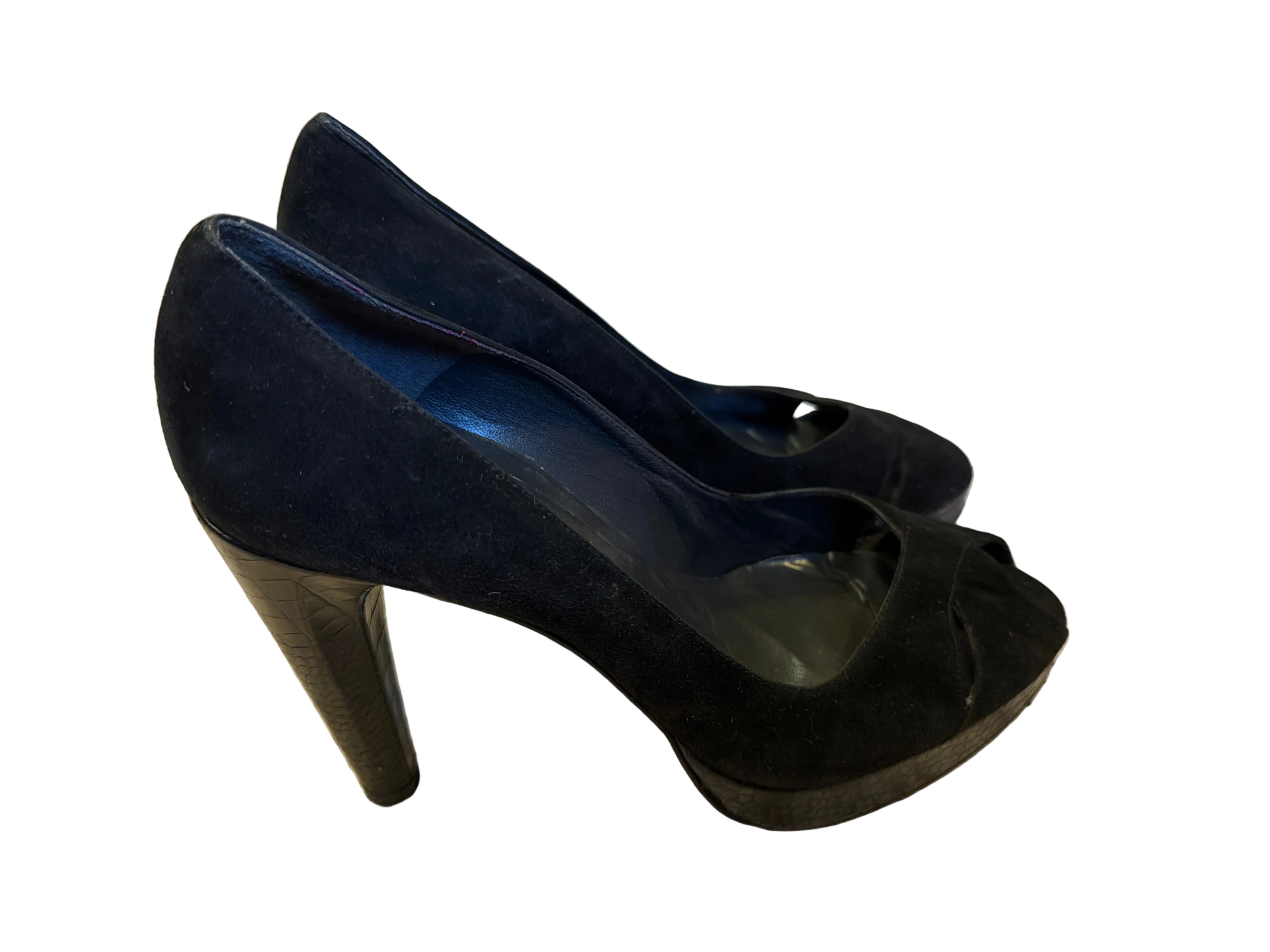 Stuart Weitzman Suede Peep Toe Pumps - size 9.5