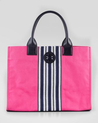 Ella Stripe Canvas Tote Bag