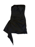 Strapless Satin Ruched Mini Dress - size 2