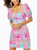 Lilly Pulitzer Lunetta Puff-Sleeve Dress Size 6