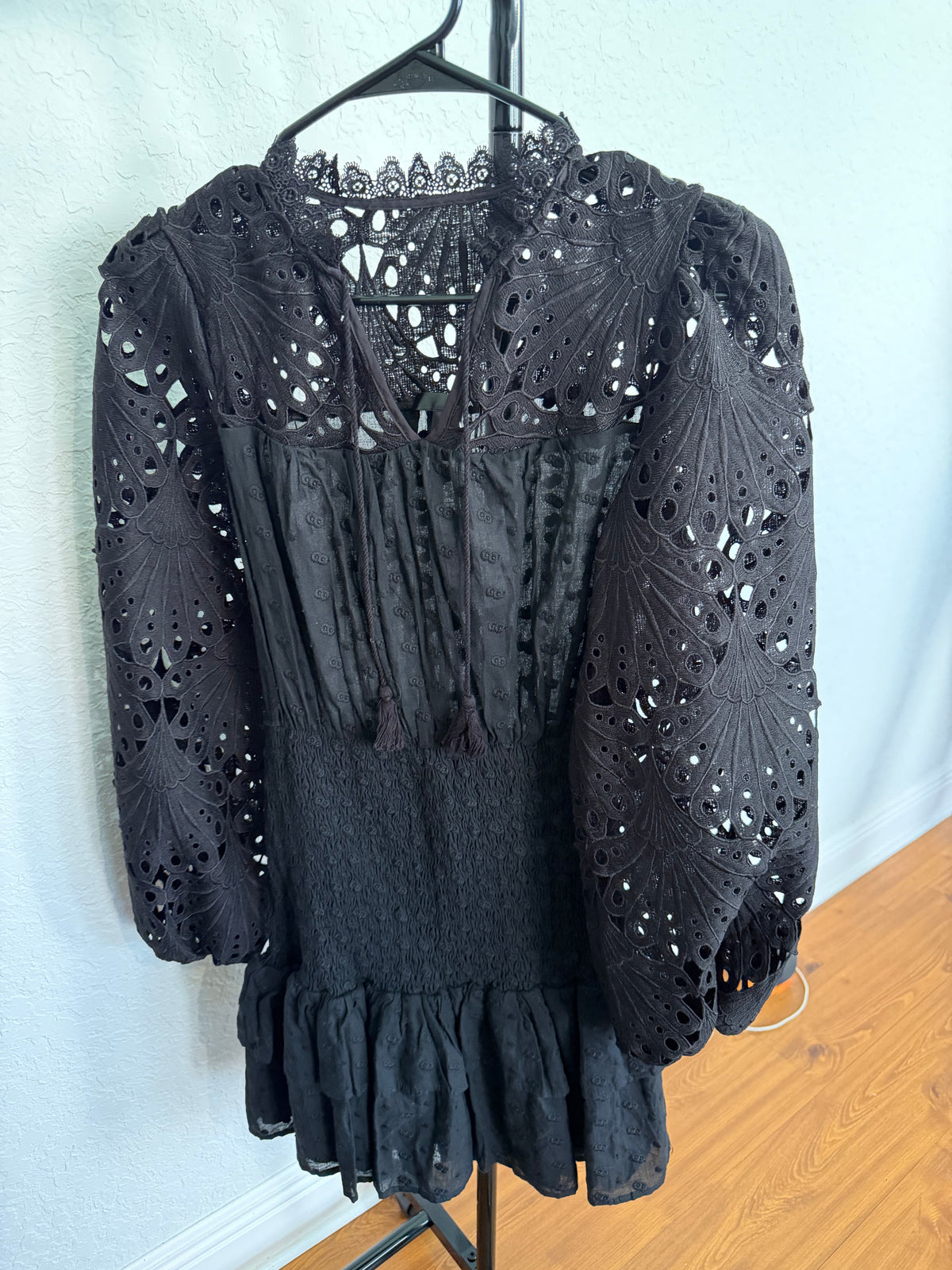 Aqua Lace Smocked mini Dress Size Small