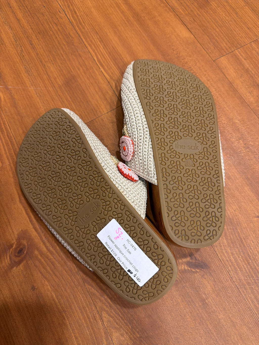 The Sak Flower Crochet Clogs NWOT - size 8