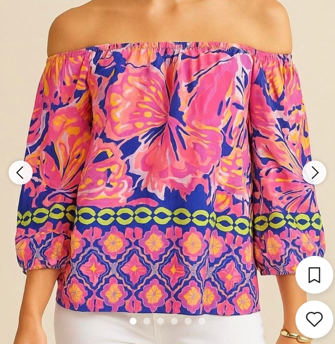 Lilly Pulitzer Sanilla Off Shoulder Top - size small