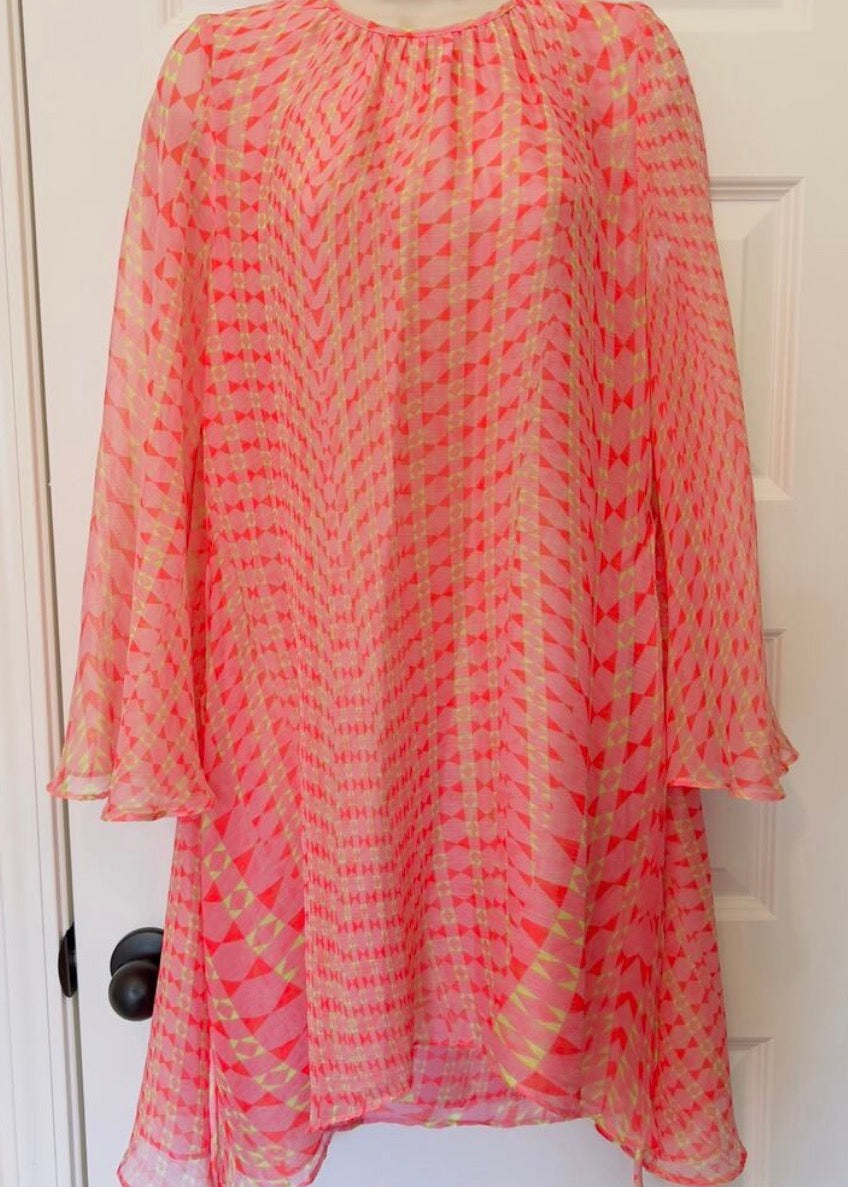 Misa Los Angeles Petra Geometric Dress - size medium (Kim Chappell) **Missing belt**