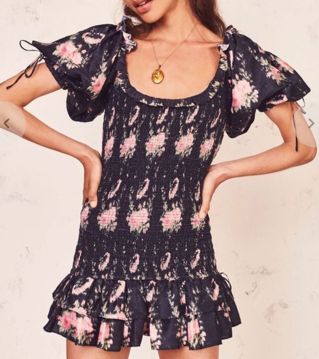 LoveShackFancy Violet Smocked Dress - size medium (would fit small also)