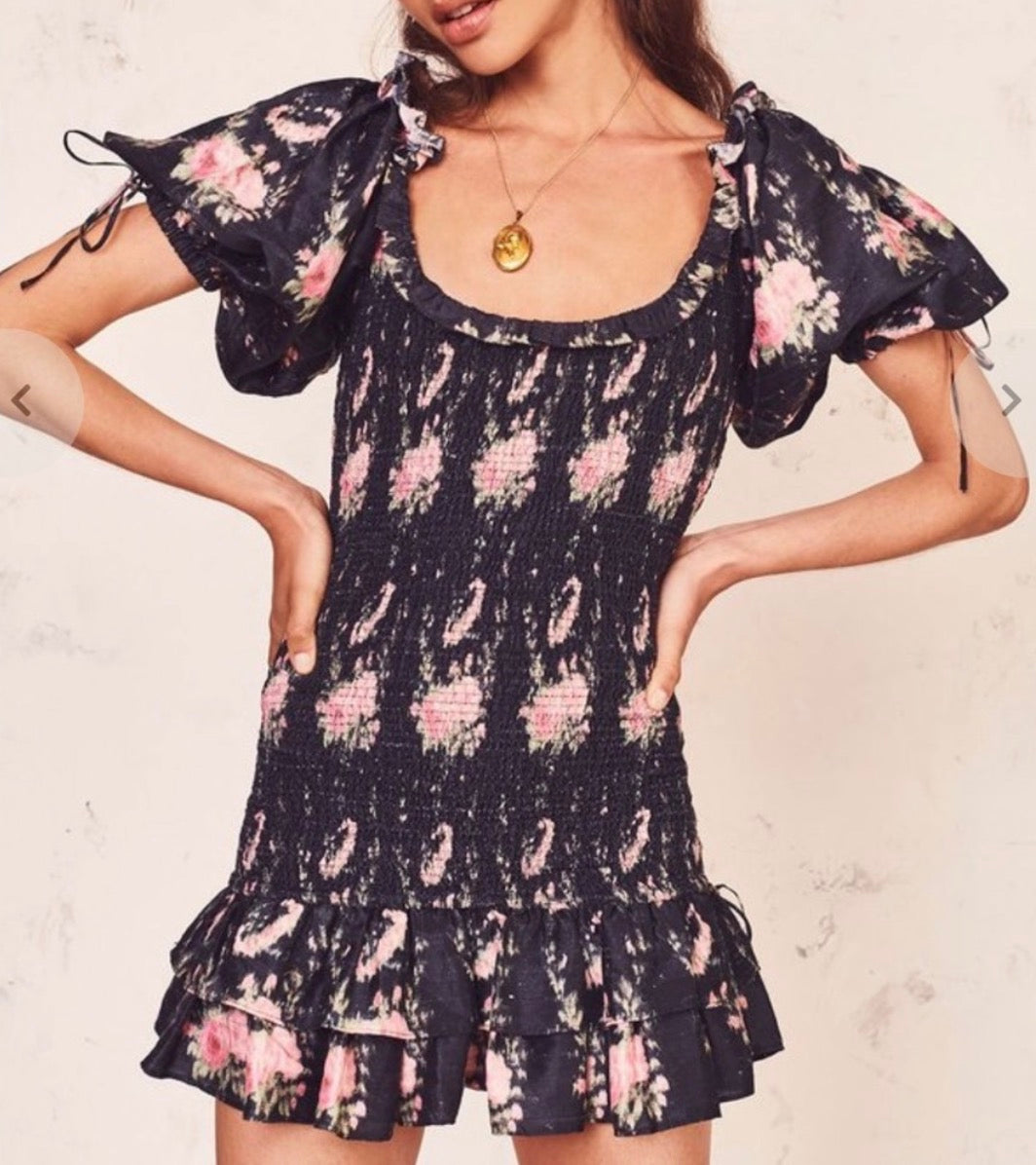 LoveShackFancy Violet Smocked Dress - size medium (would fit small also)
