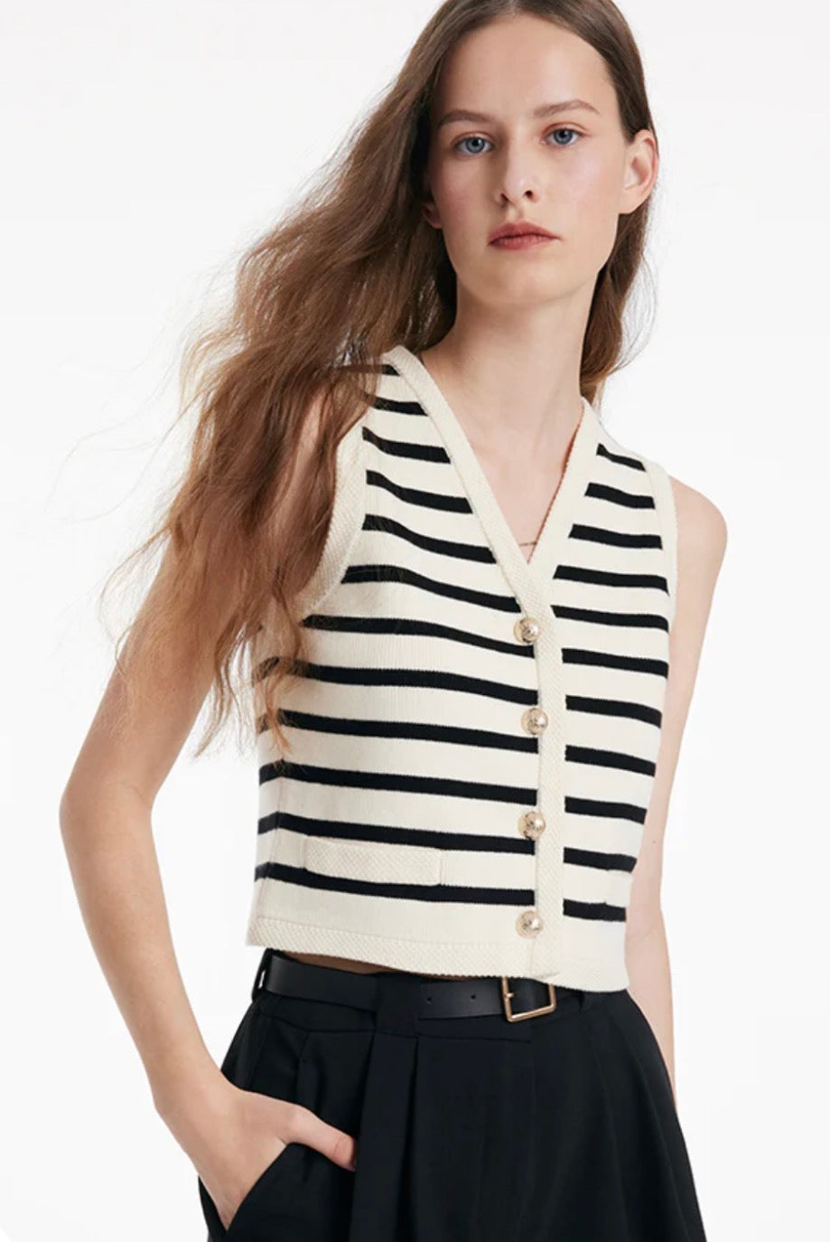 Goelia Striped Sweater Vest - size medium (Kim Chappell)