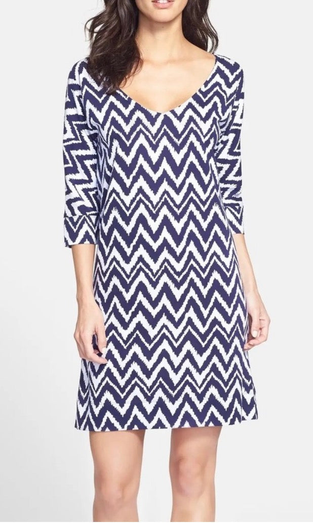 Lilly Pulitzer Eliza Chevron Shift Dress - size small