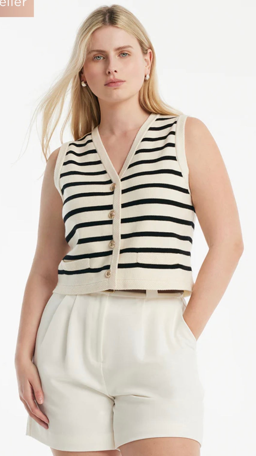 Goelia Striped Sweater Vest - size medium (Kim Chappell)
