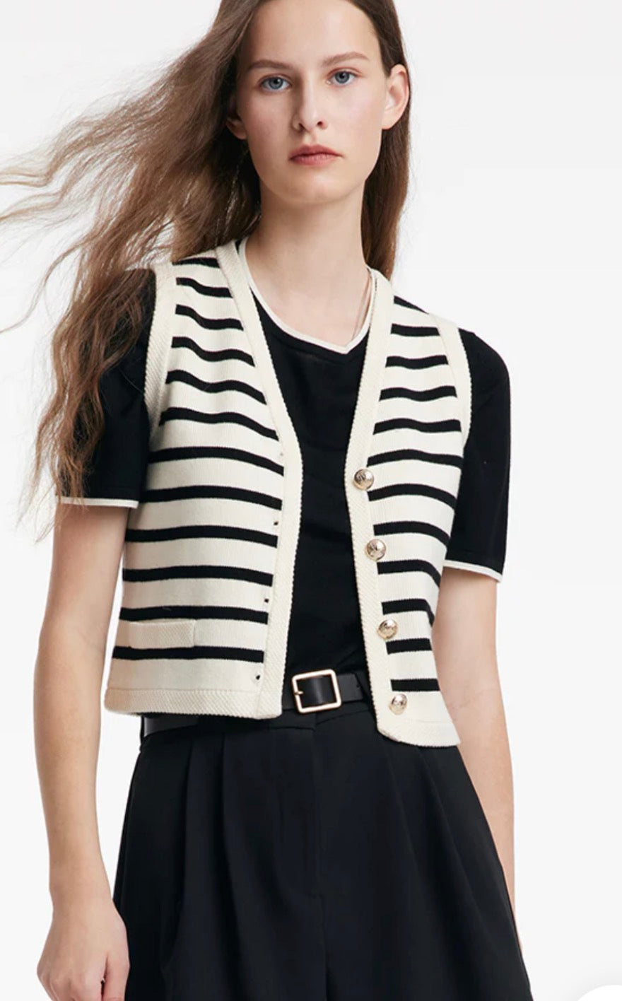 Goelia Striped Sweater Vest - size medium (Kim Chappell)