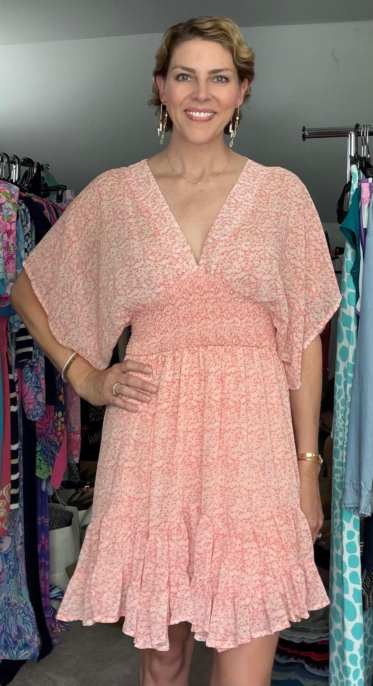 She + Sky Floral Mini Dress- size Medium