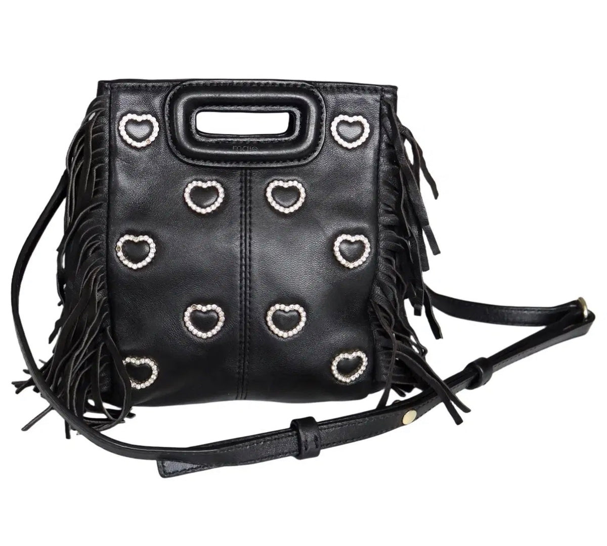 Maje Black Genuine Leather Crossbody bag