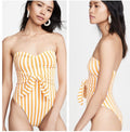 Onia X We Wore What Striped Strapless One Piece Swimsuit NWOT - size large