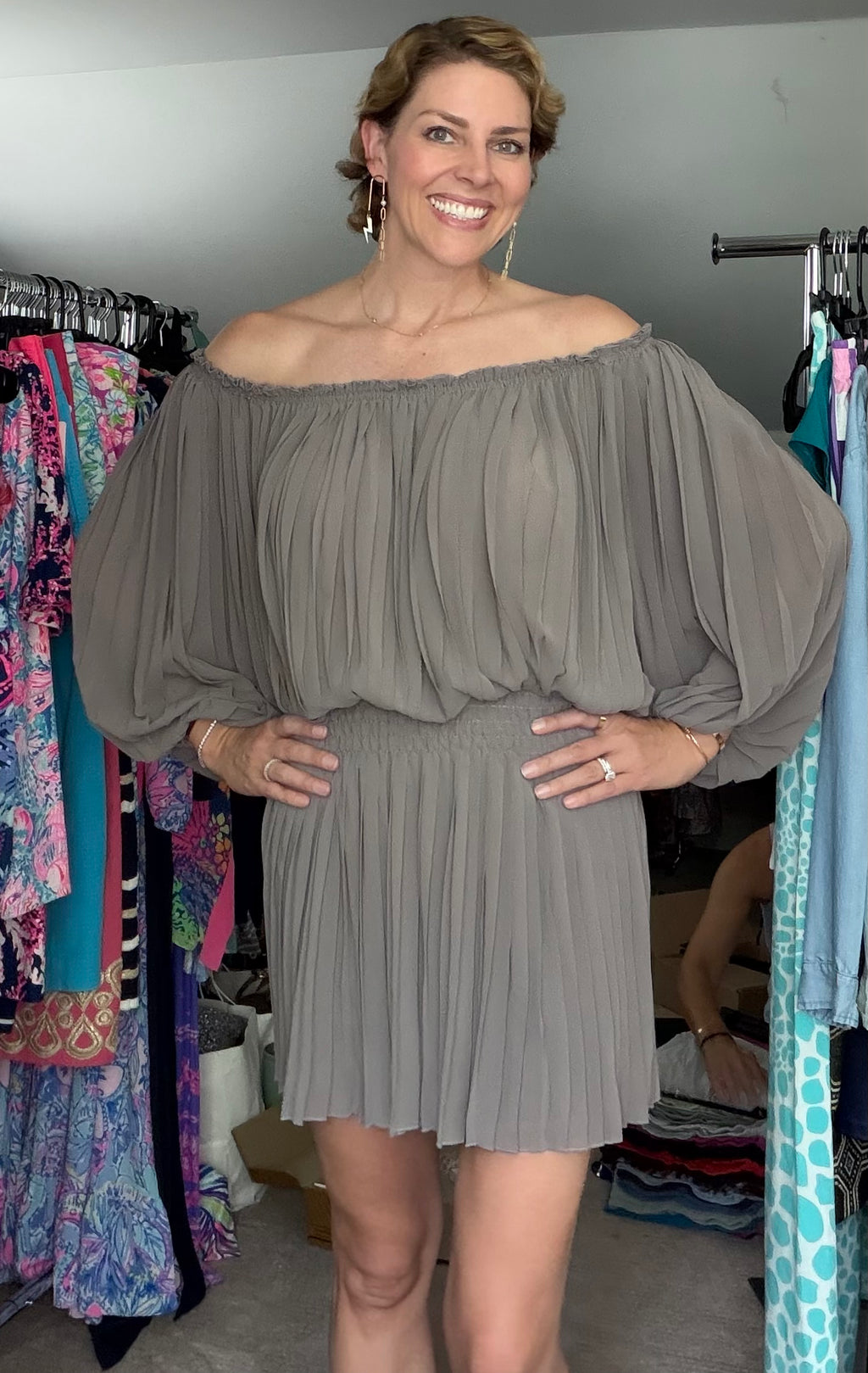 Max Studio Pleated Dress- XS