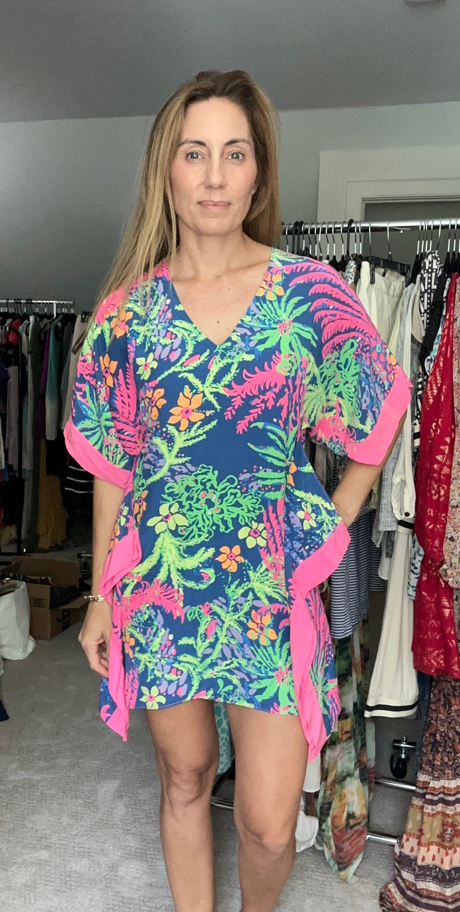 Lilly Pulitzer Indigo All Aglow Silk Dress - size XXS/XS (fits small & medium)