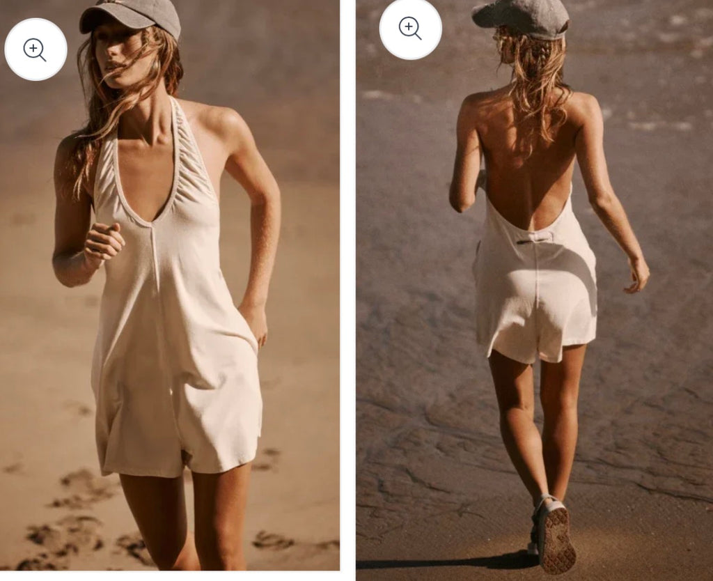 Free People Hot Shot Halter Romper - size medium/large