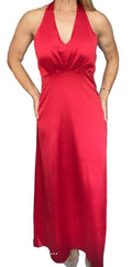 L Love Silk Gown RED- size large *fits medium*