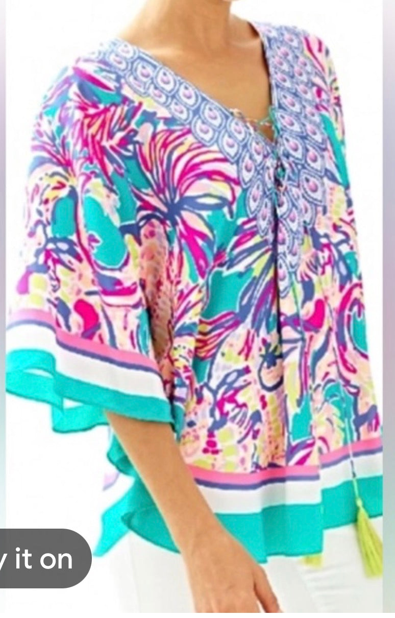 Lilly Pulitzer Lettie Caftan Top - size Small/medium