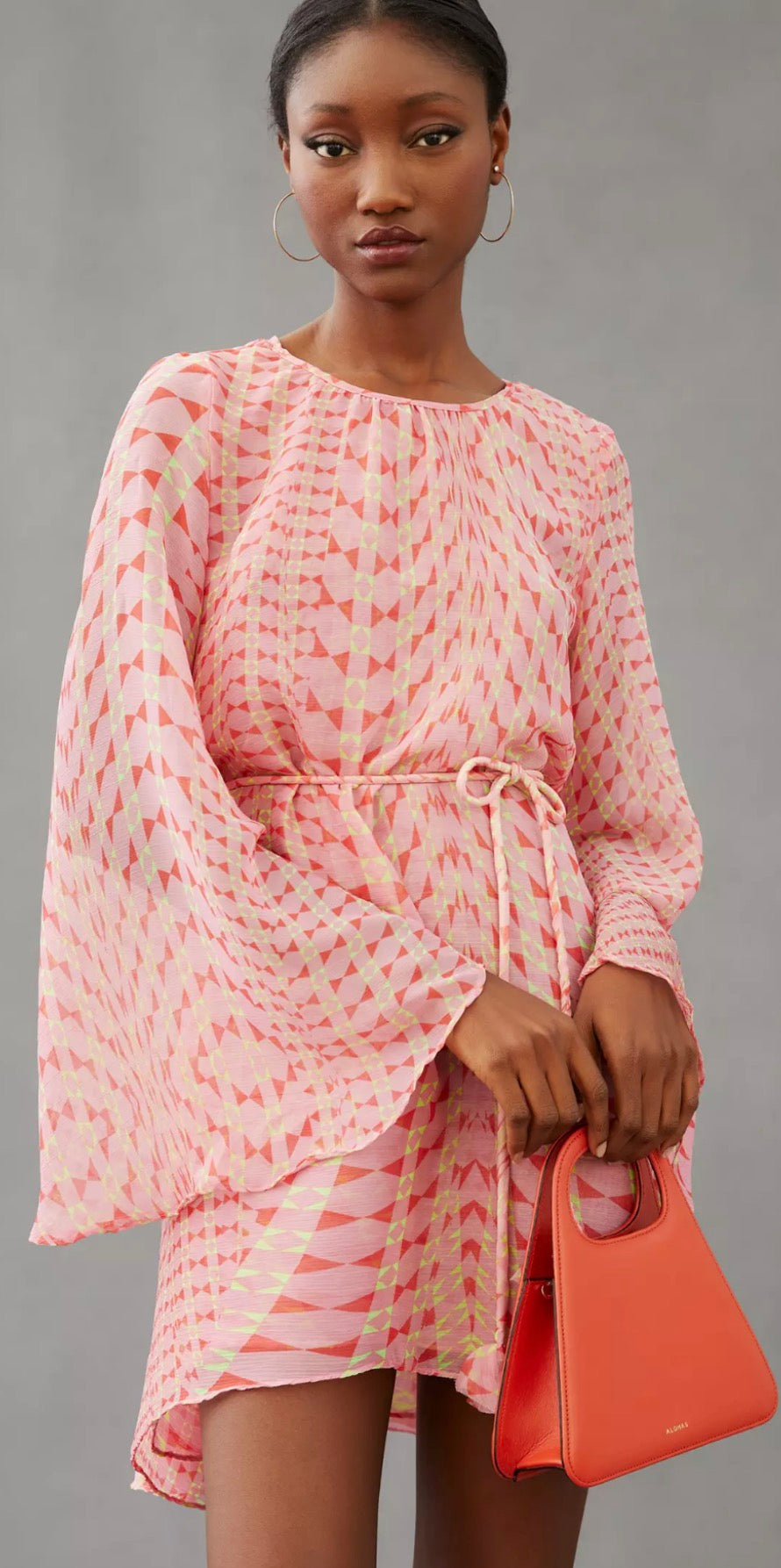 Misa Los Angeles Petra Geometric Dress - size medium (Kim Chappell) **Missing belt**