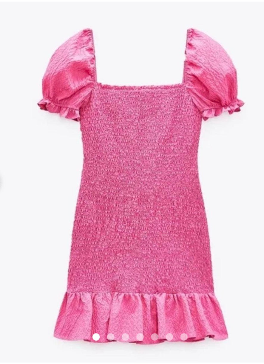 Zara Smocked Mini Dress - size medium (fits small)