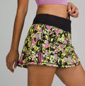 LULULEMON PACE RIVAL SKIRT (6) - Black/yellow/purple