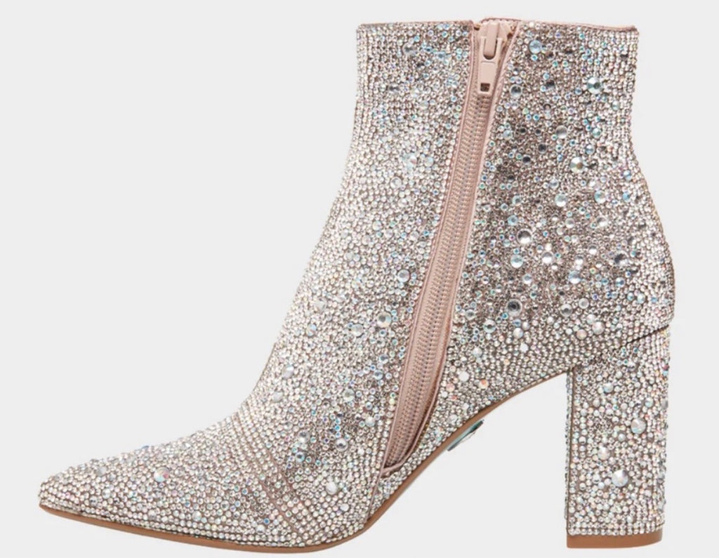 Betsy Johnson SB Cady Rhinestone Booties NEW - size 7.5