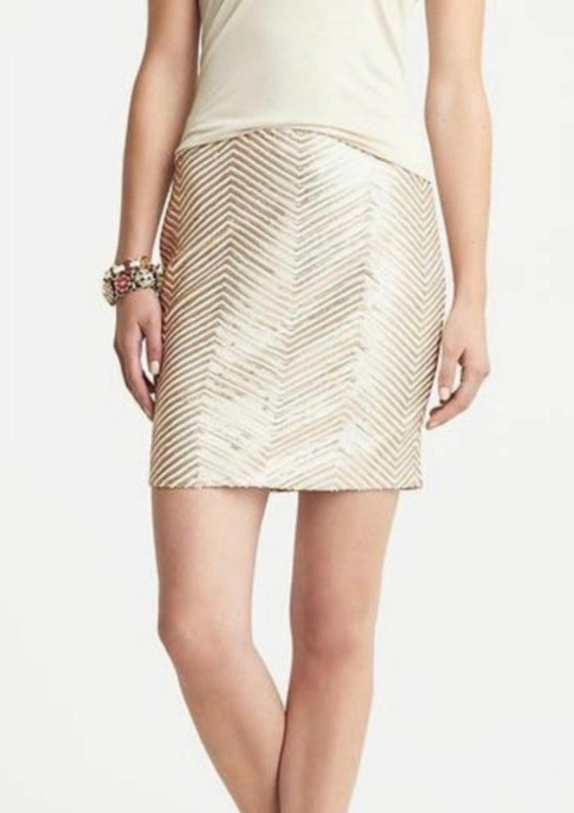 Banana Republic Chevron Sequin Skirt - size 4