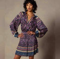 Current Air Air Aurelie Pleated Mini Long Sleeve Dress Size Medium