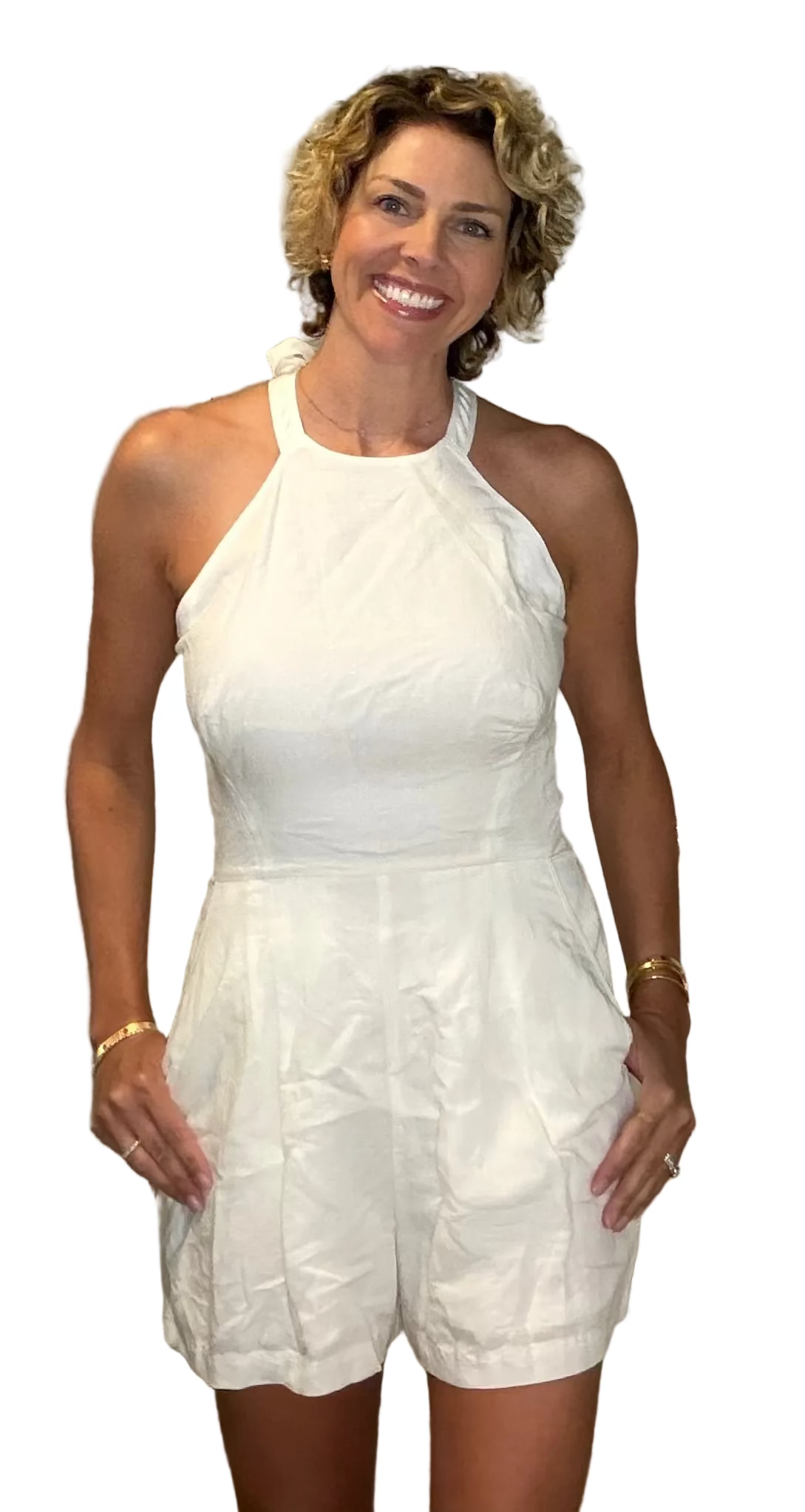 Parker Linen Halter Romper NWT Size- size 4 (would fit 6 also)