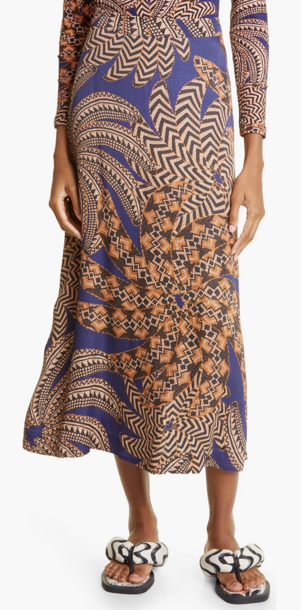 Farm Rio Yawanawa Vanahu Midi Skirt - size medium (Kim Chappell)