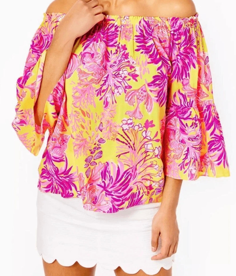 Lilly Pulitzer Nevie Off Shoulder Top - size small