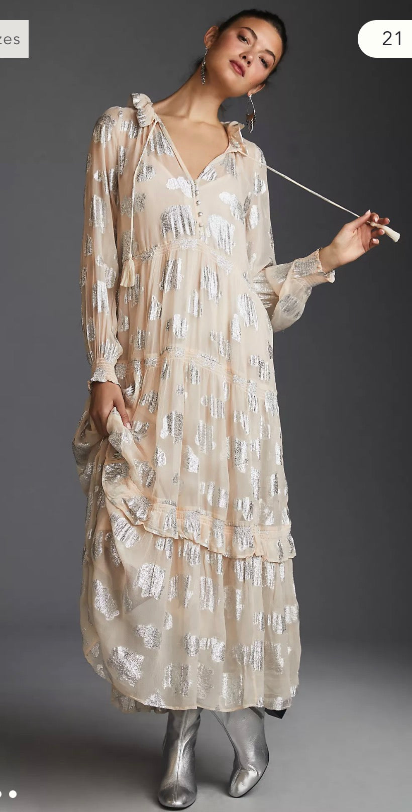 Anthropologie The Marias Chiffon Maxi Dress - size medium