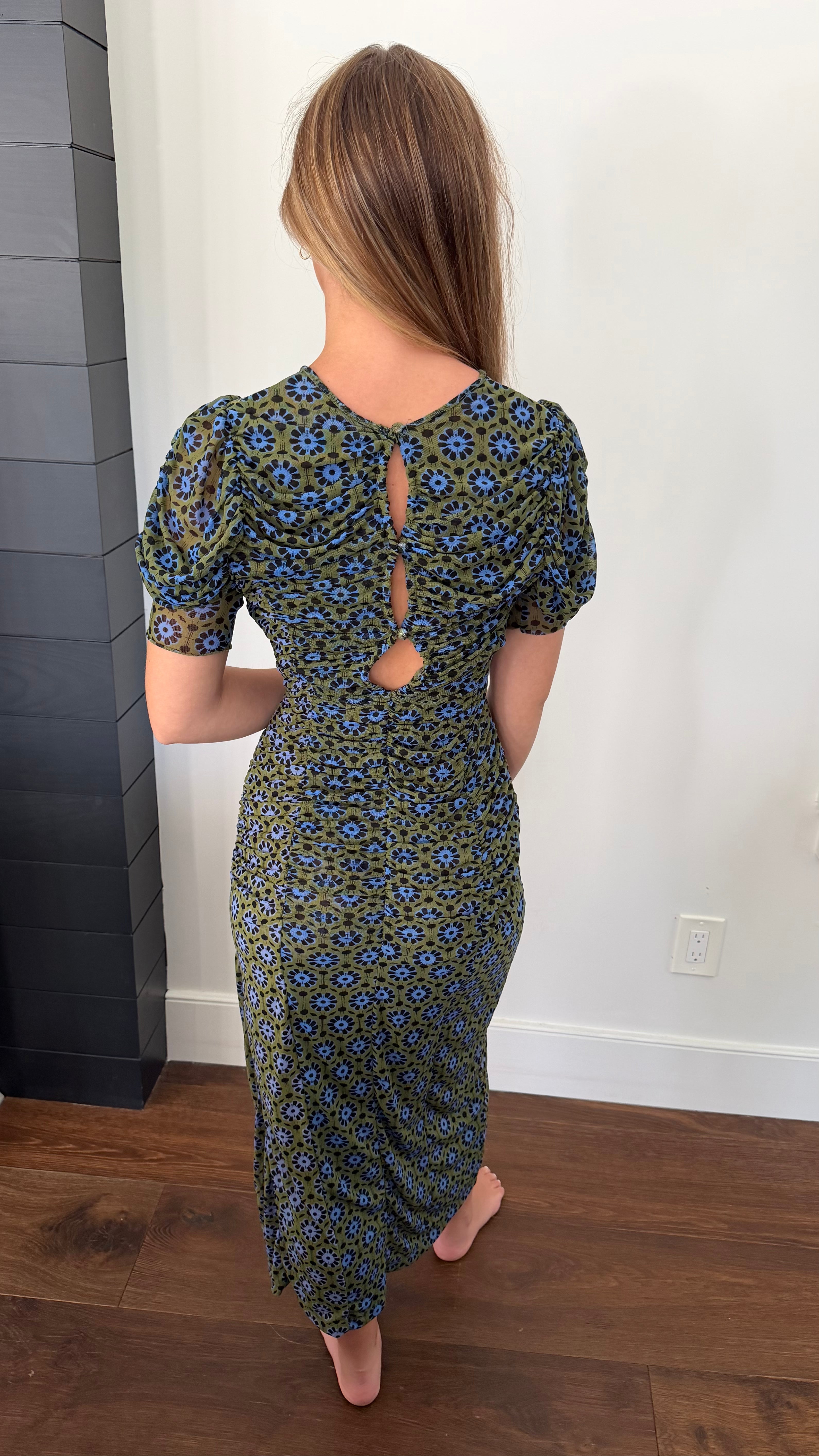Free People Briella Ruched Midi Dress NWT - size XS