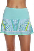 LUCKY IN LOVE TENNIS SKIRT (medium) teal/yellow/white