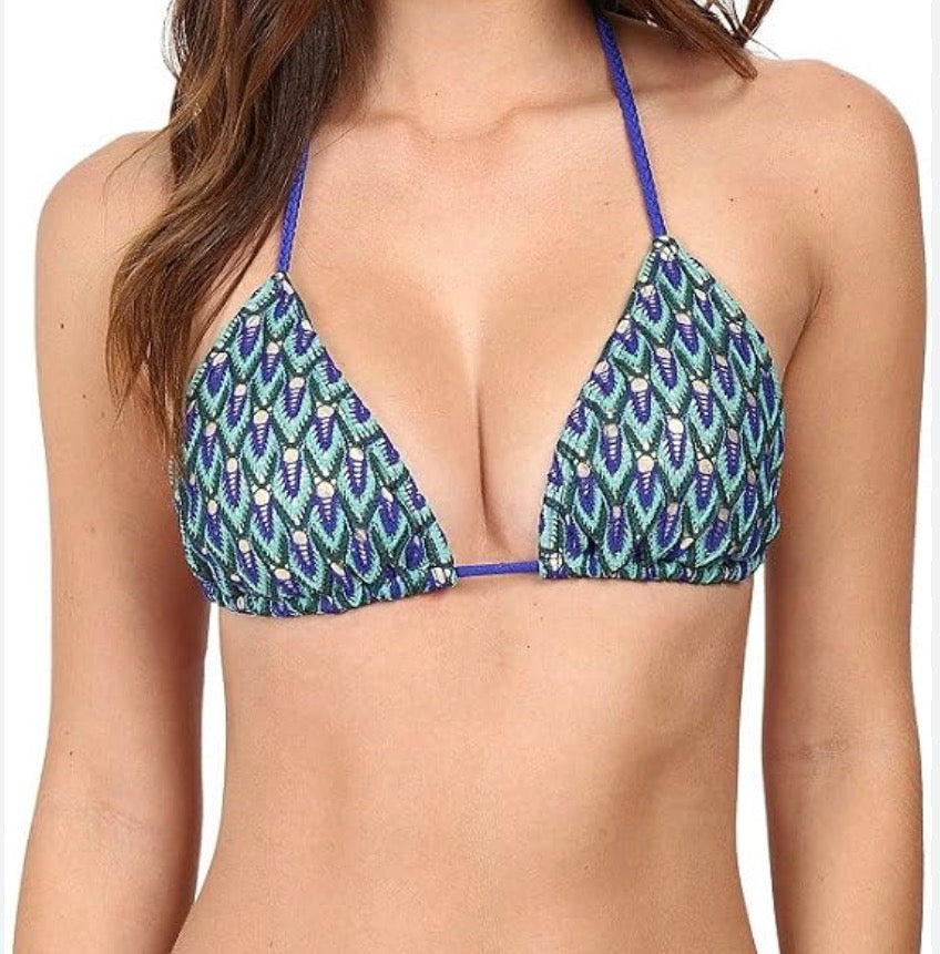 Luli Fama Blue Kiss Braided Triangle Top NWT - size XL (would also fit medium and large)