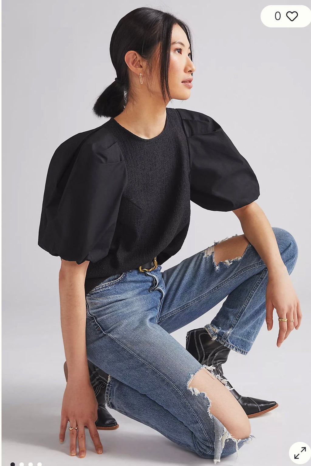 Anthropologie Sunday in Brooklyn Puff Sleeve Top - size medium