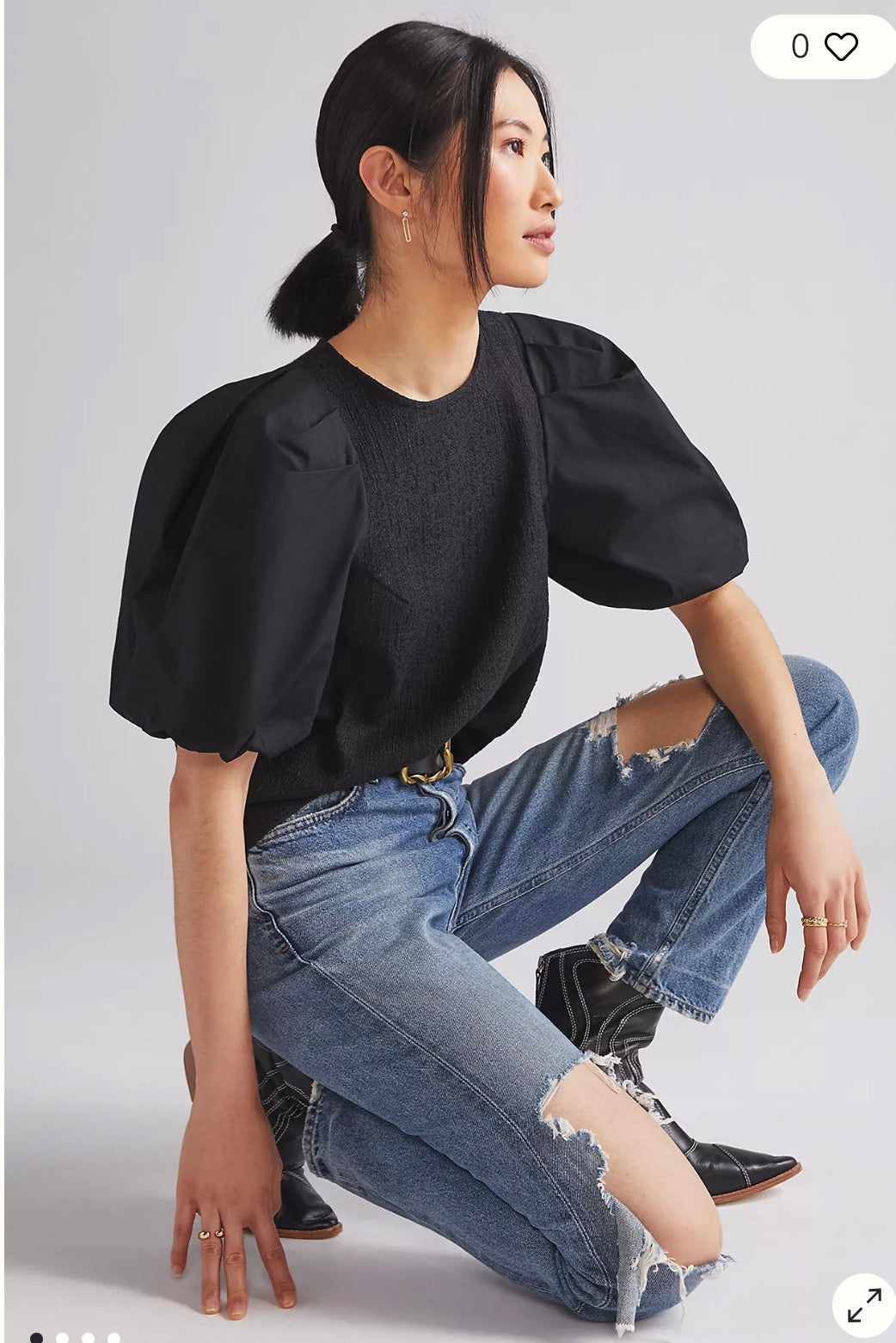 Anthropologie Sunday in Brooklyn Puff Sleeve Top - size medium