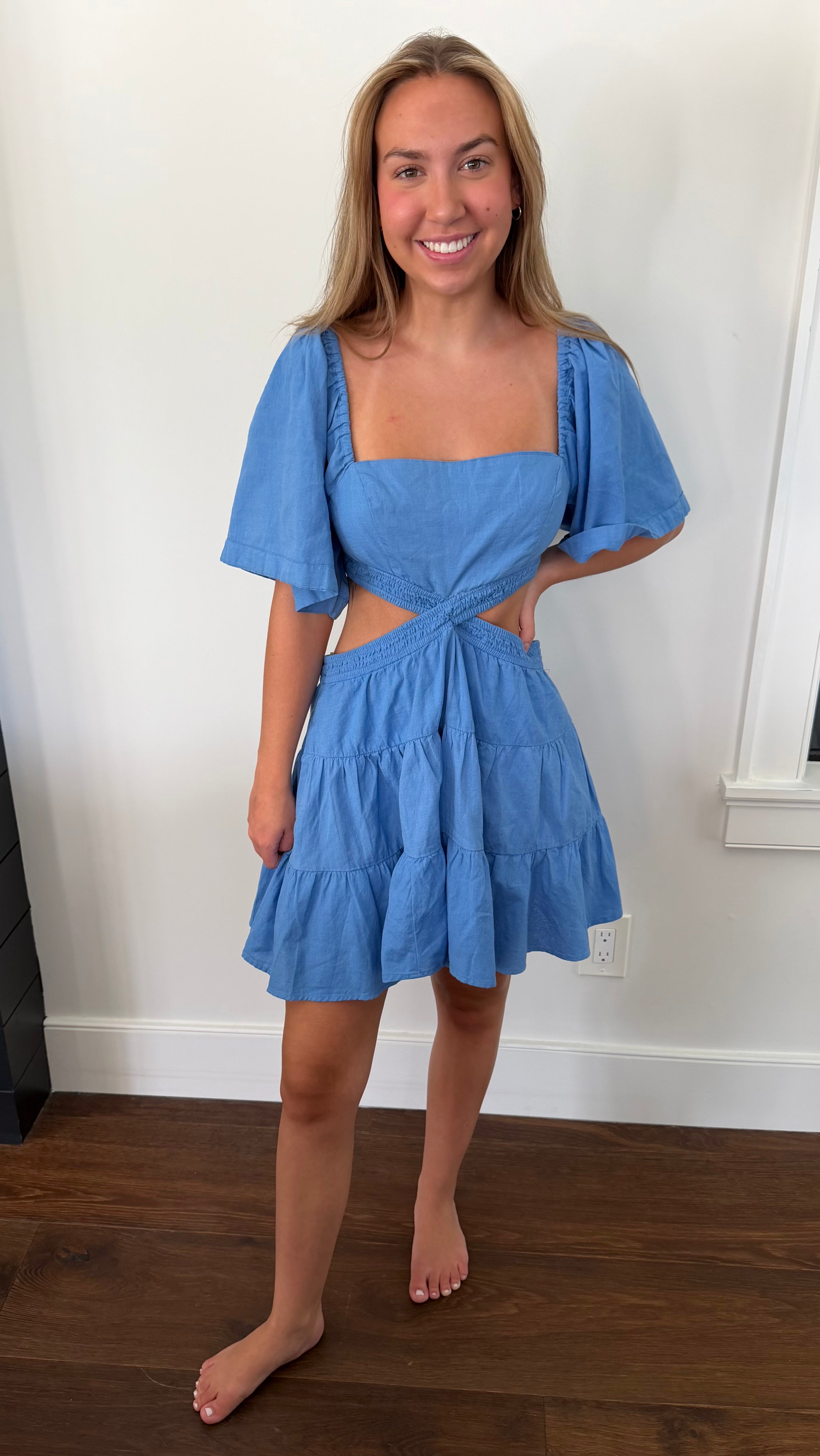 Free People Cutout Babydoll Dress - size small