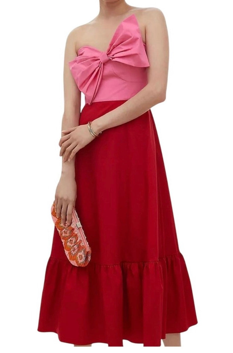 Anthropologie X Hutch Strapless Bow Midi Dress - size 12